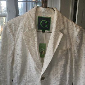 C Wonder NWT White Jacket Blazer 10 Eyelet Detail